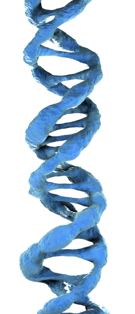 Спираль ДНК голубого цвета