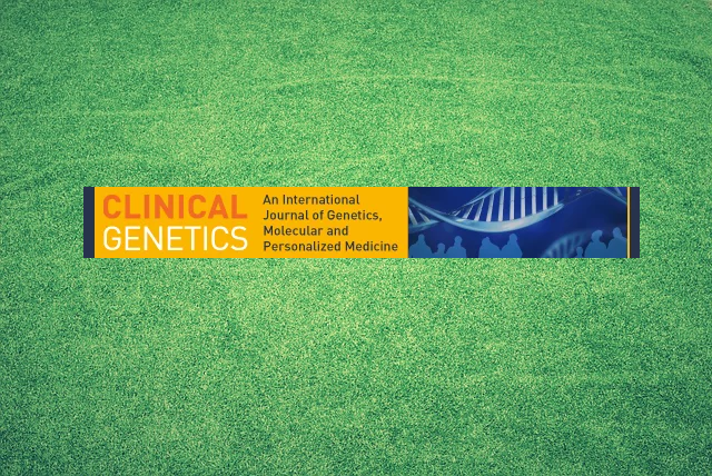 Часть титульной страницы журнала Clinical Genetics на зелёном фоне